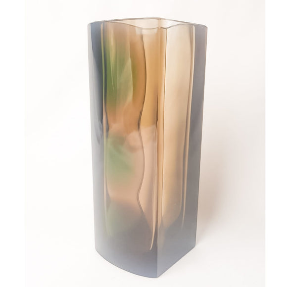 Exbor Czechoslovakia Brown glass vase