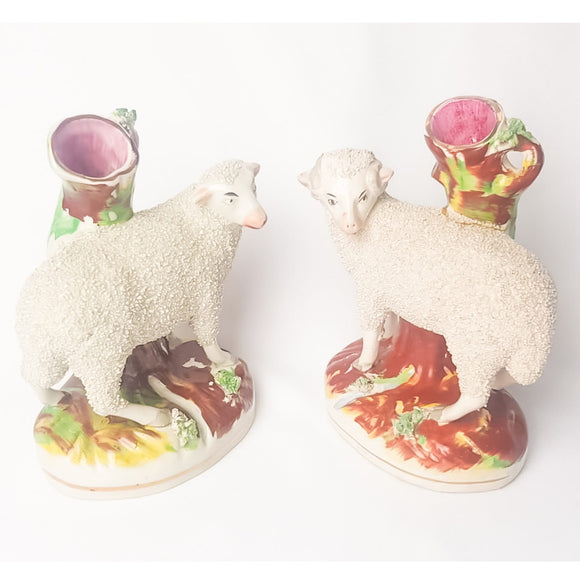 Pair of Staffordshire Flatback Sheep