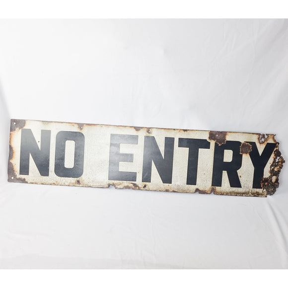 Antique Enamel No Entry Sign
