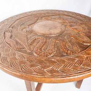 Carved Nigerian African Vintage Table