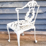 Aluminium Vintage White Painted Five Piece Patio Set