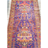 2.8m long Antique Afghan Runner Rug
