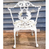 Aluminium Vintage White Painted Five Piece Patio Set