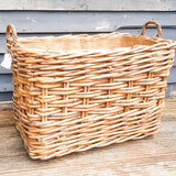 Large Wicker Log Basket on Wheels