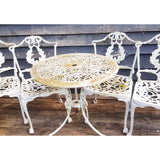 Aluminium Vintage White Painted Five Piece Patio Set