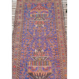 2.8m long Antique Afghan Runner Rug