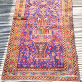 2.8m long Antique Afghan Runner Rug