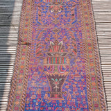2.8m long Antique Afghan Runner Rug
