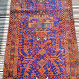 2.8m long Antique Afghan Runner Rug