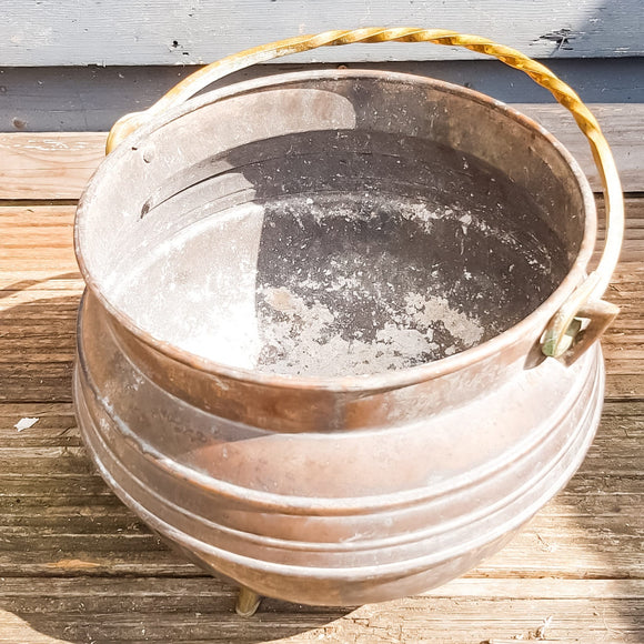 Copper and Brass Coal Bucket/Cauldron.