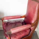 Antique Anglo Indian Rosewood and Leather Campaign Chair
