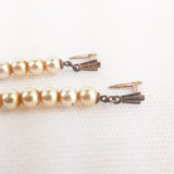 Art Deco 1920s Silver, Faux Pearl Drop Earrings
