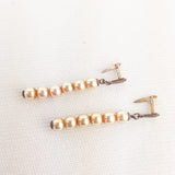 Art Deco 1920s Silver, Faux Pearl Drop Earrings