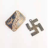 Thailand silver brooch/ pendant and vintage peace pendant