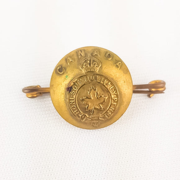 Canadian Sweetheart Button Brooch WW1