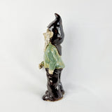 Vintage Glazed Pottery Garden Gnome