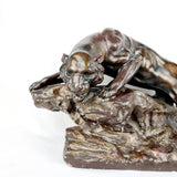 Bronzed Coloured Plaster Lioness Statue