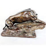 Bronzed Coloured Plaster Lioness Statue