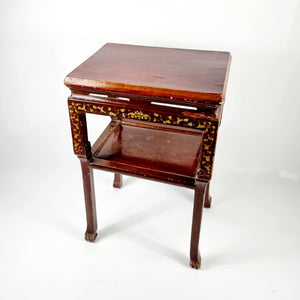 Japanese 19th Century Red Lacquered Stand