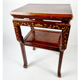 Japanese 19th Century Red Lacquered Stand