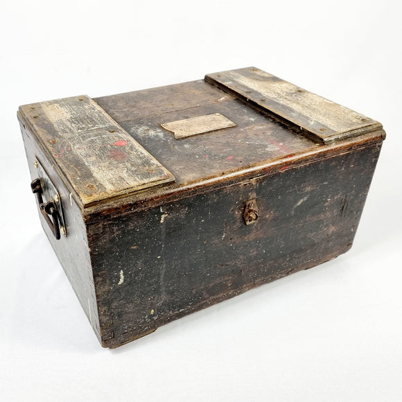 Antique Military Mahogany Storage Trunk