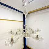 A stunning 12 branch venetian art deco chandelier, these amazing chandelier is made out of crystal glass and really reflects the light when it's on