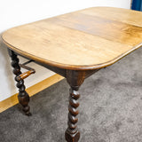 Barley Twist Oak Extending Dining Table