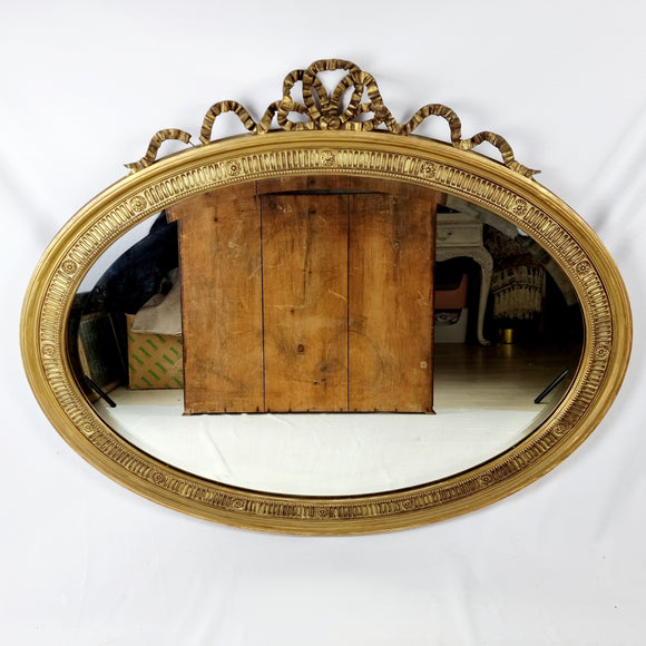 19th Century Oval GiltWood Mirror