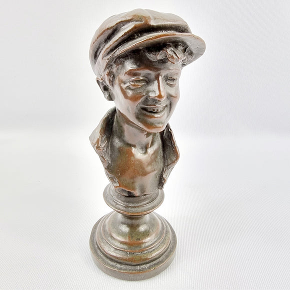 Early 20th Century Bronzed Bust of a Young Man