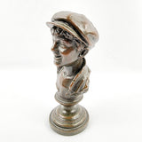 Early 20th Century Bronzed Bust of a Young Man