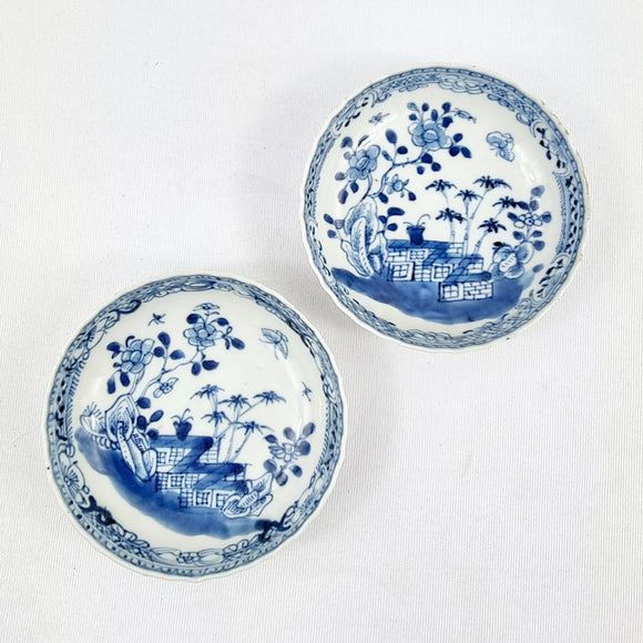 Pair of 19th Century Blue and White Chinese Dishes