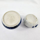 Two Antique Blue and White Oriental Brush Pots