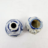 Two Antique Blue and White Oriental Brush Pots