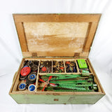 Vintage meccano in green trunk