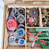 Vintage meccano in green trunk