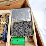 Vintage meccano in green trunk