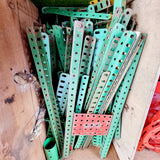 Vintage meccano in green trunk