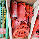 Vintage meccano in green trunk