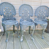 Aluminium Four Piece Green Patio Set