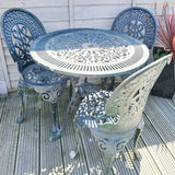 Aluminium Four Piece Green Patio Set
