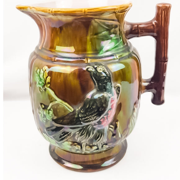 19th Century Majolica Bird Jug