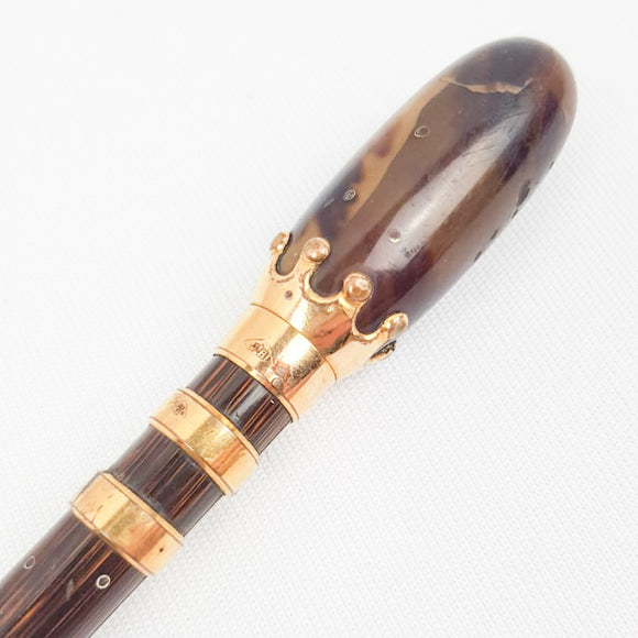 Edwardian tortoise shell walking stick