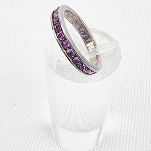 Purple Glass Silver Ring