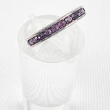 Purple Glass Silver Ring
