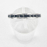 Black Glass Silver Ring