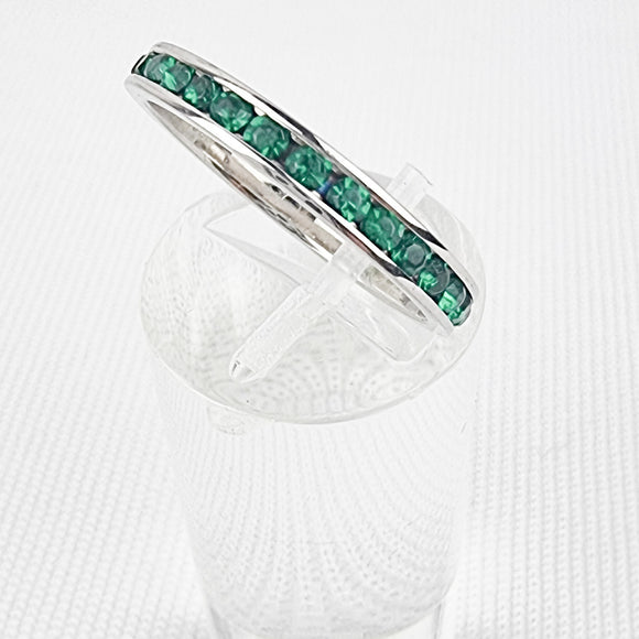 Green Silver Eternity Ring