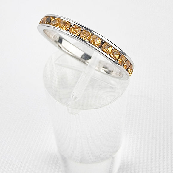 Orange Eternity Silver Ring