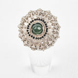 Silver Green Gem Ring