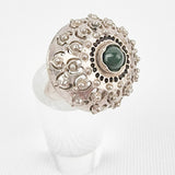 Silver Green Gem Ring