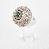 Silver Green Gem Ring